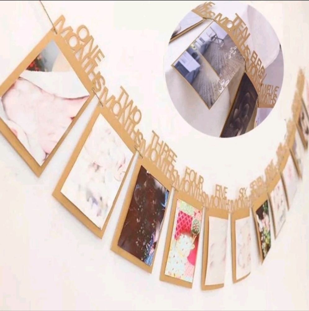12 Months Baby's Photo Banner, Hanging Party Decor